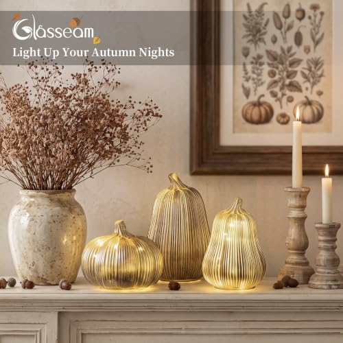 Fall Decor Glass Pumpkins