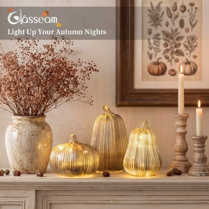 Fall Decor Glass Pumpkins