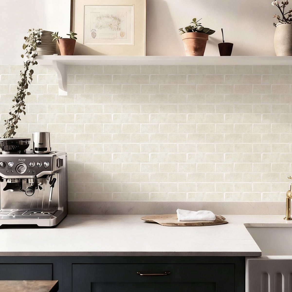 10 Sheets Thicker Peel and Stick Backsplash (Beige)