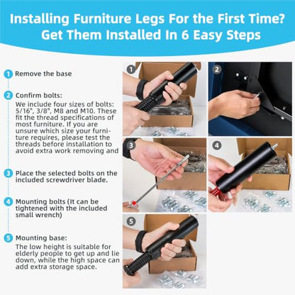 Adjustable 8 12 inch Furniture Legs Metal Replacement Heavy Duty Leg 5