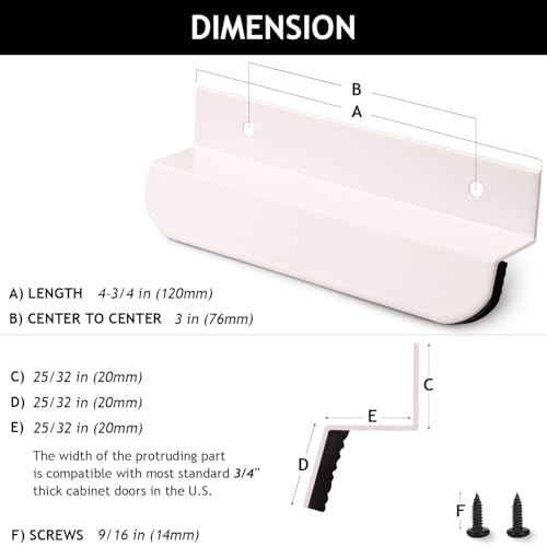 1 Pack Under Cabinet Foot Pull (White)
