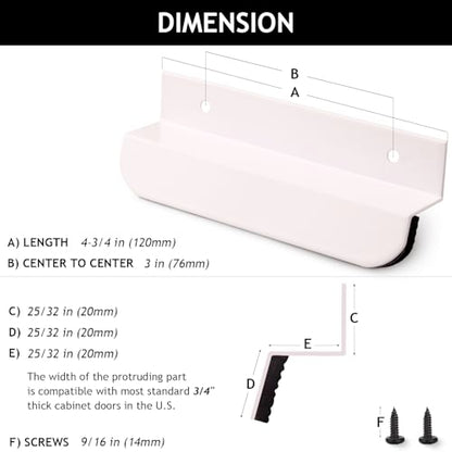 1 Pack Under Cabinet Foot Pull (White)