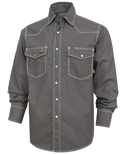 FR Welding Shirts Triple Stitched Pearl Snap Down 6.5oz Soft Canvas