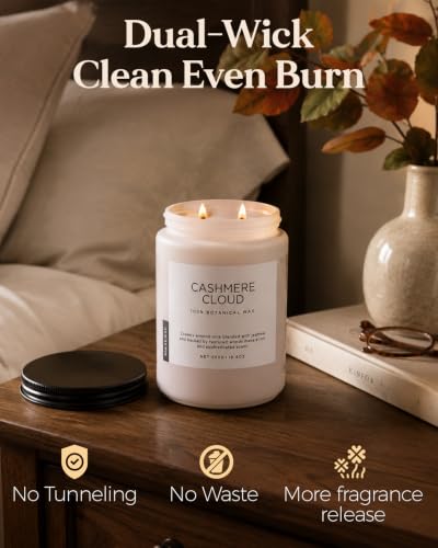 Cashmere Vanilla Fall Scented Candle for Home (Large Jar / Cashmere Vanilla)