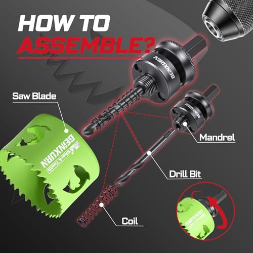 2-1/2 Inch(64mm) Hole Saw, 2PCS HSS Bi-Metal Hole Saw Kit with Shark Tooth Hole Cutter for Wood,Drywall, PVC Boards and Thin Metal (2 PCS 2-1/2")
