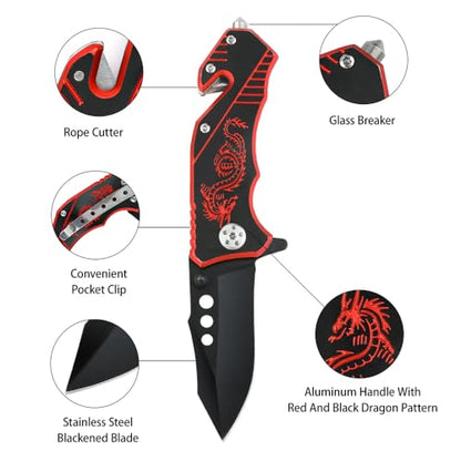 3.5" Aluminum Handle with Dragon Engraving