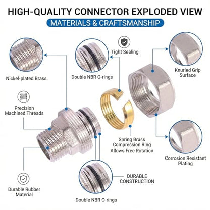 Nickel Plated Brass Pneumatic Hose Connectors