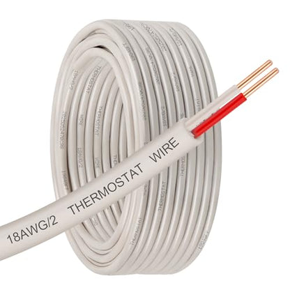 18 2 Thermostat Wire 50FT (white-18/2 / 50FT)