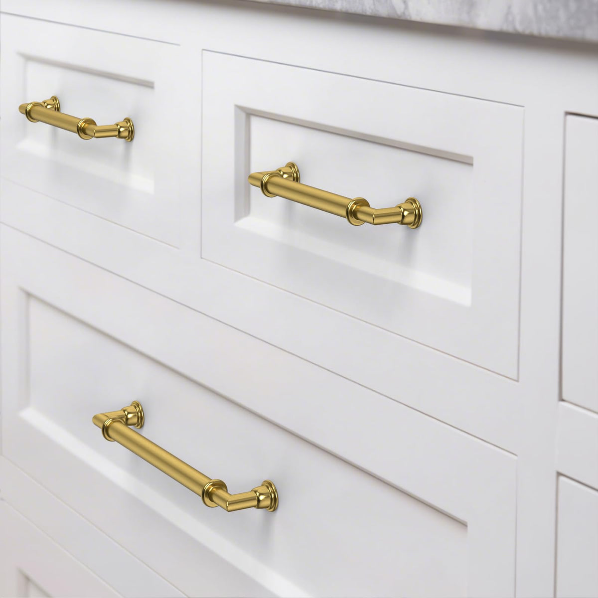 20 Pack Vibrant Brushed Moderne Brass Cabinet Pulls 6.3 Inch (6.3" Hole Center / Vibrant Brushed Moderne Brass)