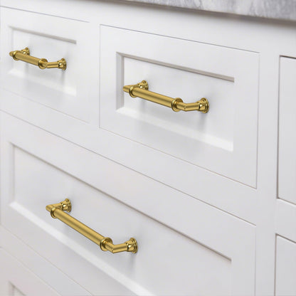 20 Pack Vibrant Brushed Moderne Brass Cabinet Pulls 6.3 Inch (6.3" Hole Center / Vibrant Brushed Moderne Brass)