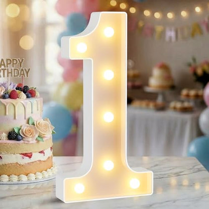 12.6 Inch Marquee Light Up Numbers 1 for Party Decorations (Number 1 / 12.6 in)