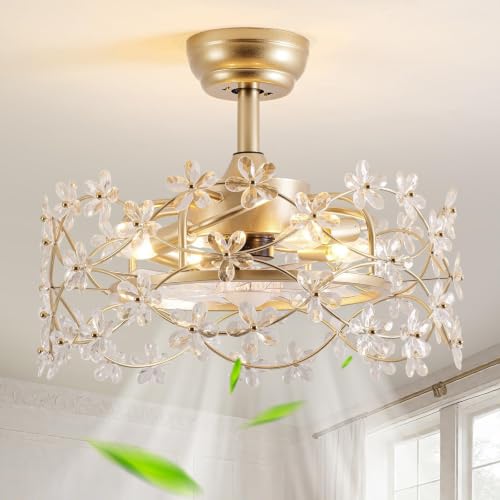 20" Gold Fandelier Ceiling Fan with Light