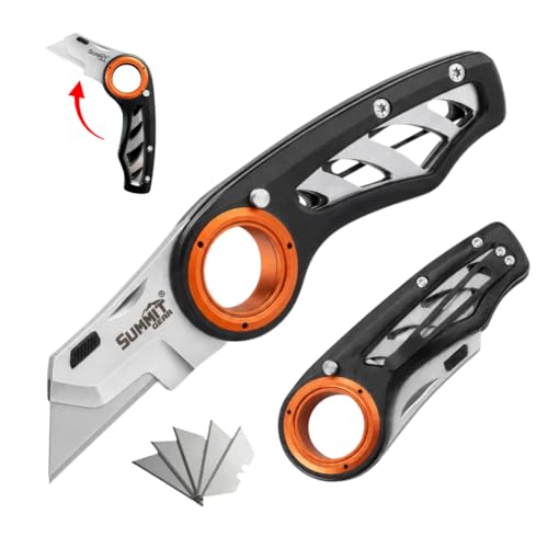 Folding Utility Knife Pocket Knife Box Cutter with Finger