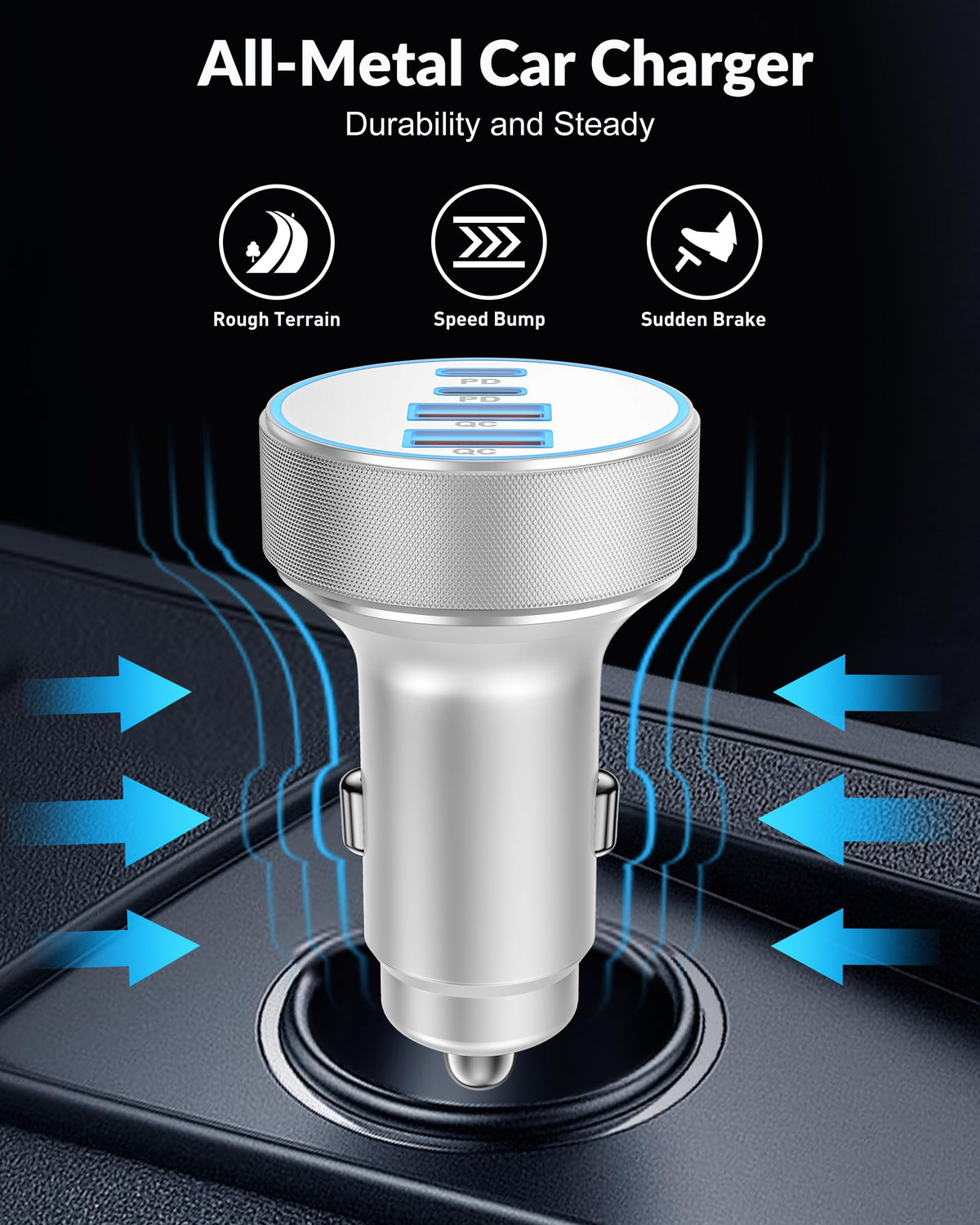 for iPhone 18 17 16 Car Charger Fast Charging (White)