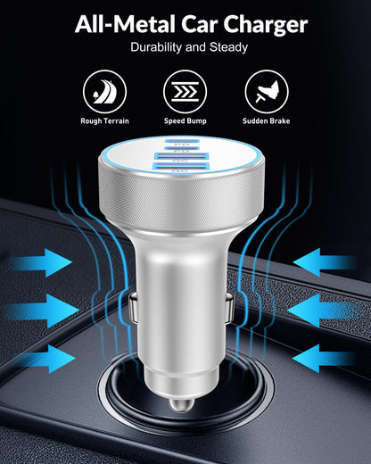 for iPhone 18 17 16 Car Charger Fast Charging (White)