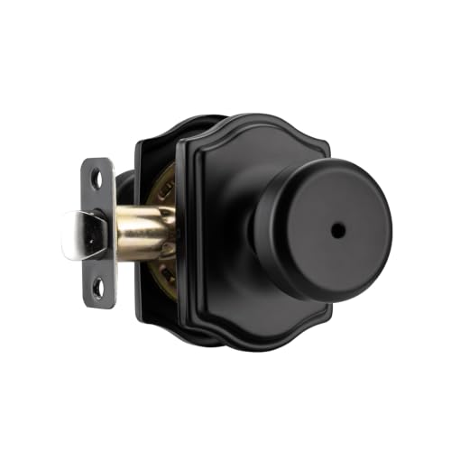 Black Door Knobs with Camelot Trim