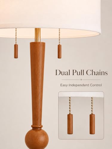 62.8" Solid Oak Wood Floor Lamp