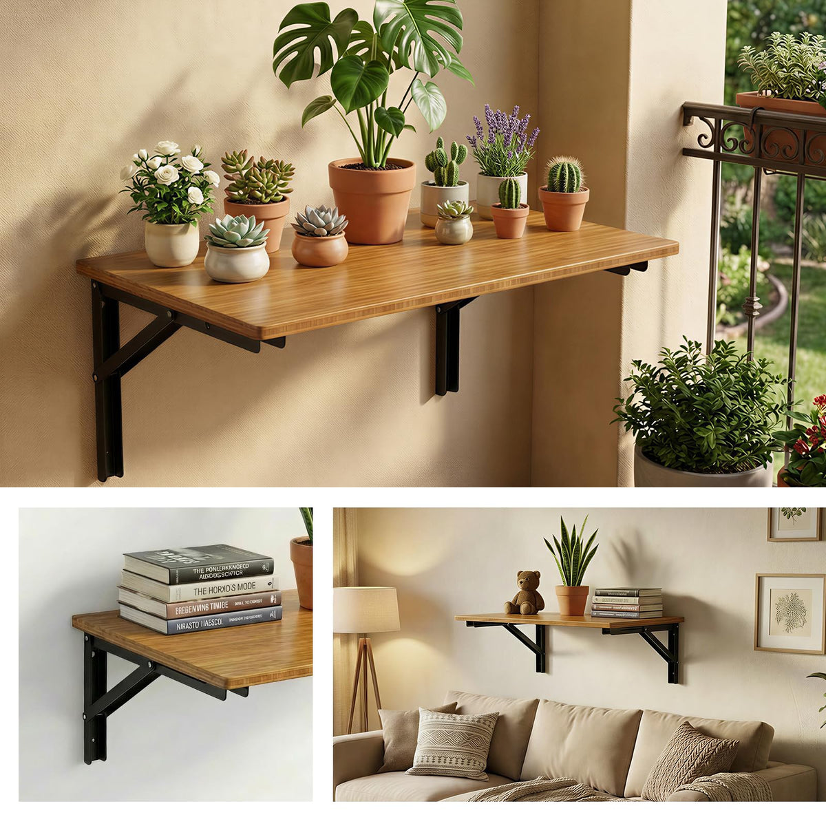 Black Folding Shelf Brackets (18 Inch)