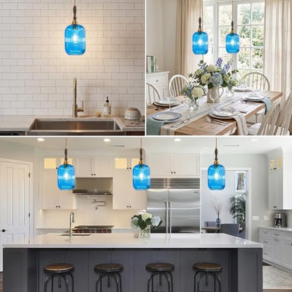 Modern Glass Pendant Light Ribbed 1