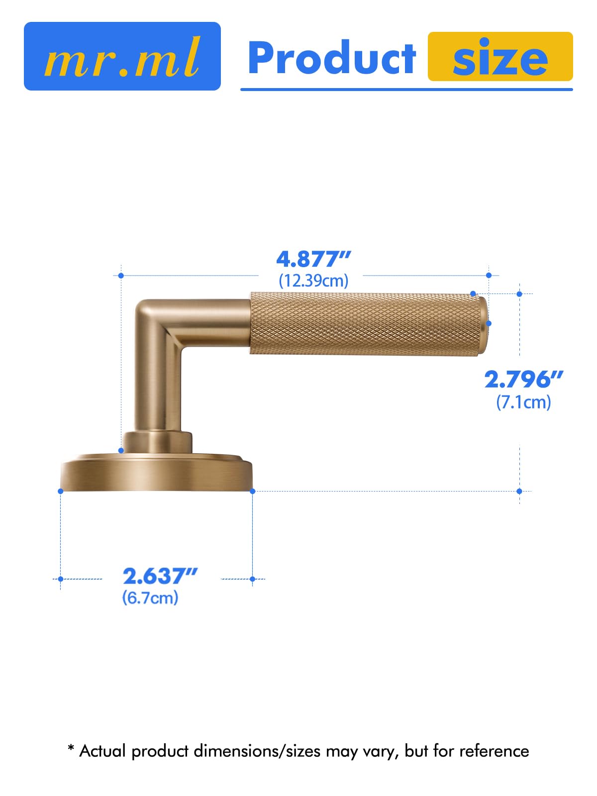 Knurled Door Lever Champagne Bronze Double Dummy Door Handle (Champagne Bronze)