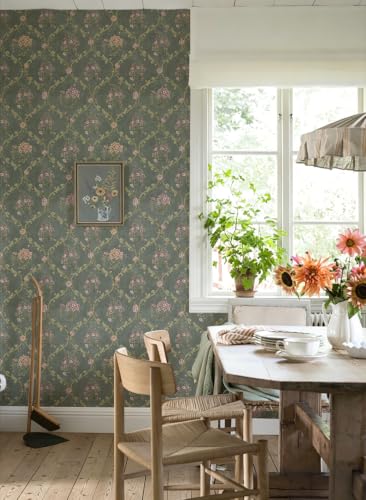 Floral Peel and Stick Wallpaper Boho Cantact Paper 16.9in×118in