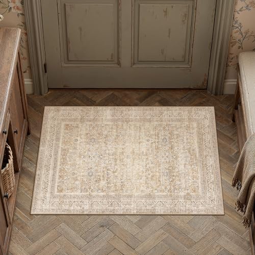 2x3 Beige Neutral Retro Area Rug (Retro | Beige / 2' x 3' (Rectangular))