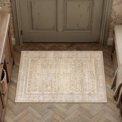 2x3 Beige Neutral Retro Area Rug (Retro | Beige / 2' x 3' (Rectangular))