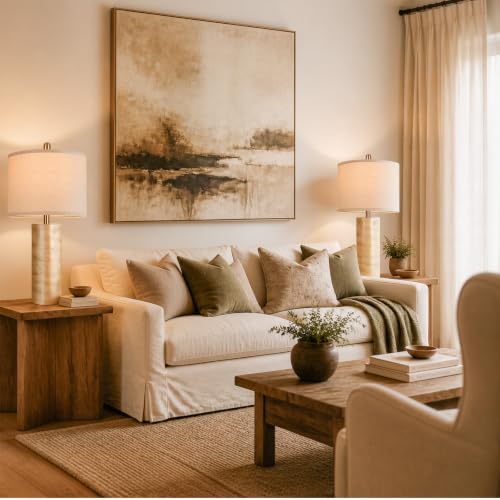 26'' Resin Table Lamps with Stone Look