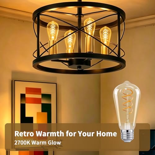 ST64 LED Vintage Edison Amber Light Bulbs