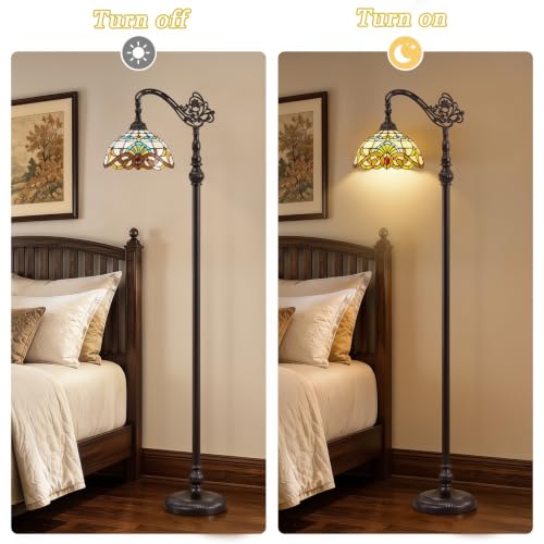 Tiffany Style Stained Glass Arc Floor Lamp