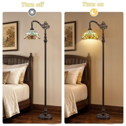 Tiffany Style Stained Glass Arc Floor Lamp