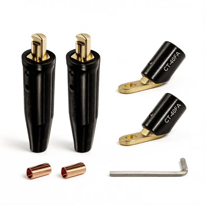2PCS LC 40 Welding Cable Connectors & CT (Black Lc-40 & Ct-40fa)