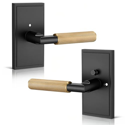 Brass Knurled Privacy Door Lever