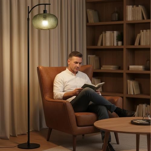 Dark Green Floor Lamps for Living Room (Black+Dark Green)
