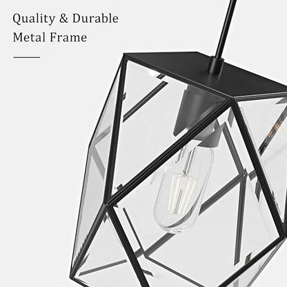 1 Light Modern Geometric Clear Glass Pendant Light