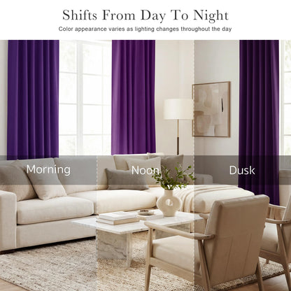 Purple Blackout Curtains for Bedroom 2 Panels Set (Purple / 52"W x 96"L (Pack of 2))