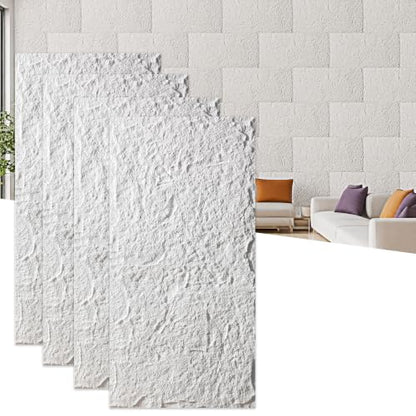 4 PCS Faux Stone Wall Panel 47.2’’ x 23.6’’ Interior Exterior Wall Decor 3D PU Panel