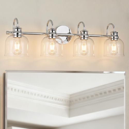 4 Lights 32" Bathroom Vanity Light Fixtures (Chrome / 4 Lights)