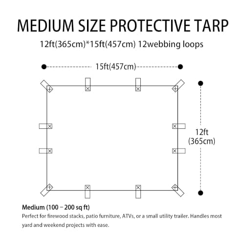 Black Tarps Heavy Duty Waterproof 12x15ft (Black / 12x15ft)