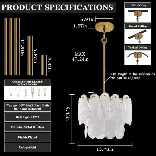 Modern Large Crystal Glass Chandelier