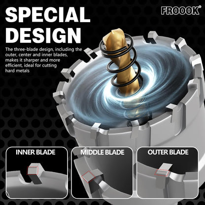 22PCS Carbide Hole Saw Kit for Metal (22PCS(1/2" - 2-1/8"))