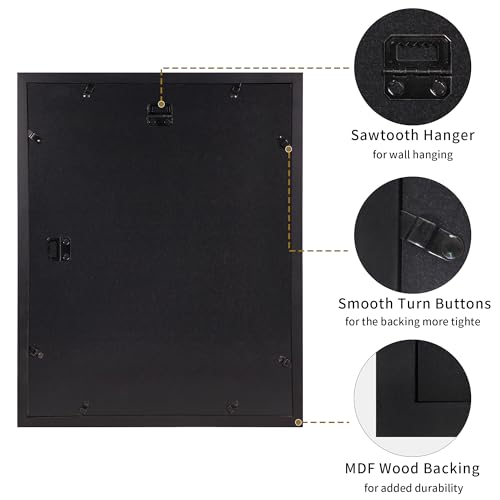 4x6 or 5x7 Picture Frames (Rustic Black / 13x16in (1Pack))