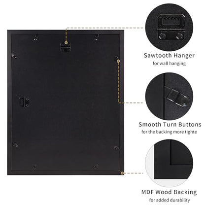 4x6 or 5x7 Picture Frames (Rustic Black / 13x16in (1Pack))