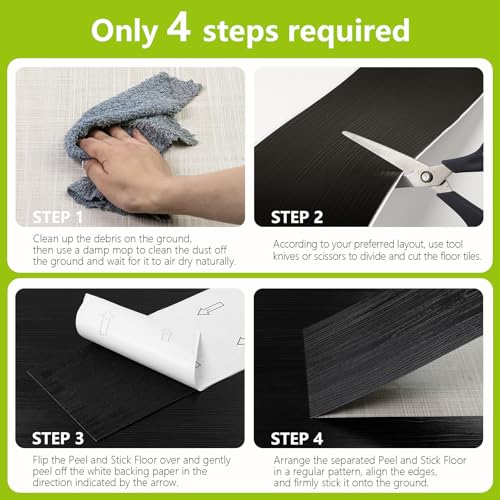 Deep Gray Peel and Stick Floor Tiles Room