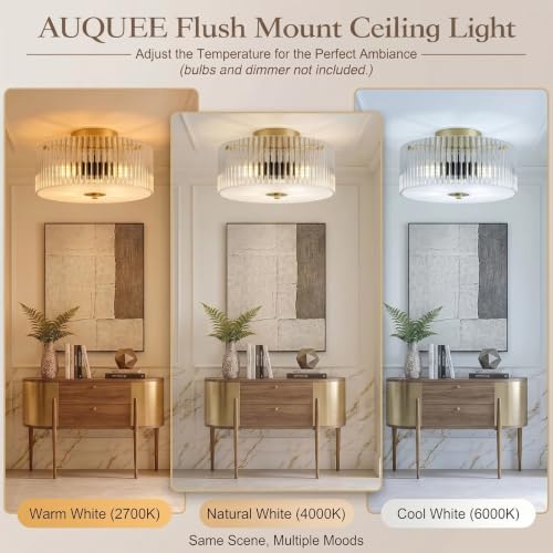 13.8" Gold Flush Mount Ceiling Light