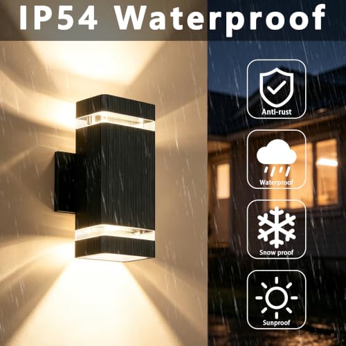 Plastic Square Outdoor Wall Lights 1 Layer