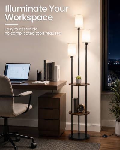 71" Floor Lamp with Shelves