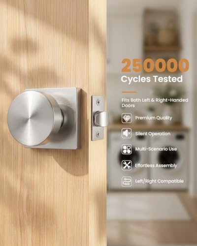 Door Knob Interior Privacy Quick Release Heavy Duty Zinc Alloy