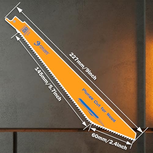 9" 8TPI HCS Reciprocating Saw Blade for Precision Plunge Cutting in Wood