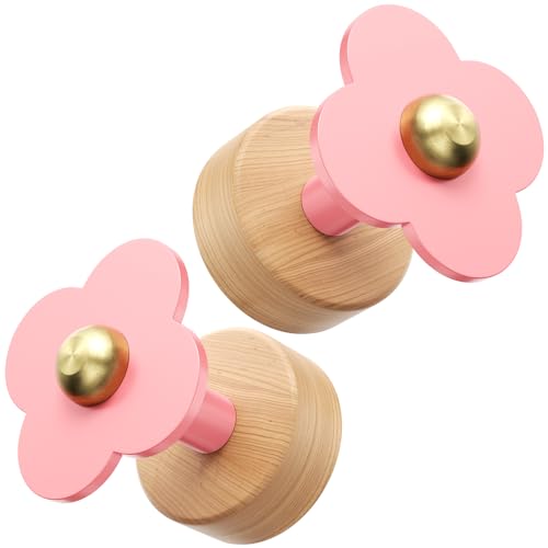 Upgreded Heavy Duty Coat Rack Wall Mount for Entryway (Pink / 2 Hooks)
